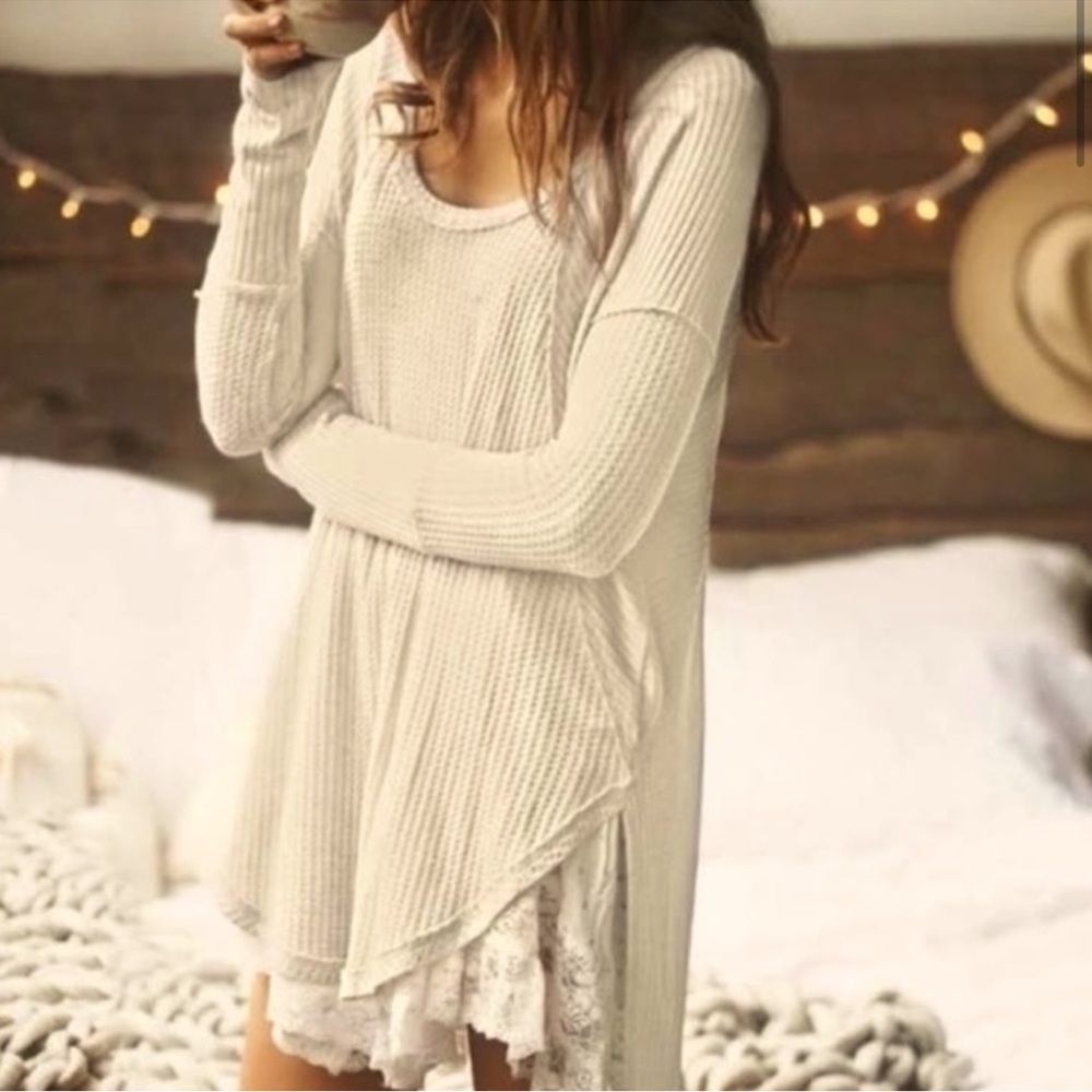 Free People Waffle Knit Longsleeve Top